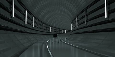 Subway tunnel. 3d render