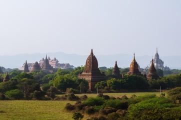 Beautiful Ancient land in Bagan with thousands of ancient temples in Myanmar