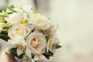 Obraz na płótnie Canvas Wedding flowers and beautiful shoes decoration, beauty, wedding, bride,