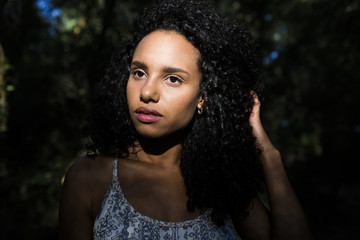 portrait of a young afro american woman
