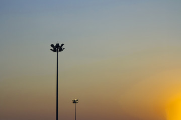 Obraz premium Light Post With Blue Sky Background and multi light on everning