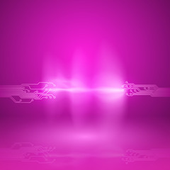 Abstract pink background with circuit board texture