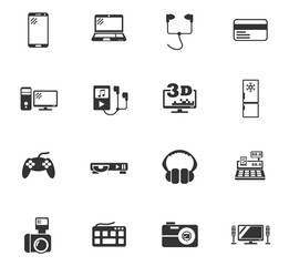 electronics supermarket icon set