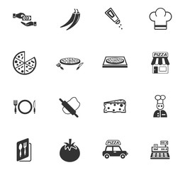 pizzeria icon set