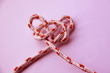 Close up Rope with heart (pink filler style)