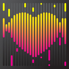 Abstract colored heart background. Vector illustration.