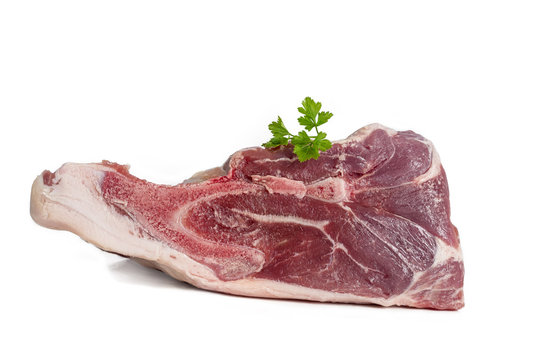 Piece Of Raw Meat On A White Background