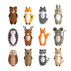 Vector set of forest animals