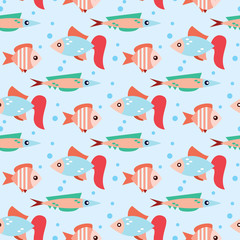 Gentle seamless pattern with the image of the fish