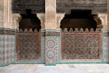 Morocco, The interior of the Madrasa Bou