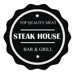 Top quality meat steak house stamp sign seal logo