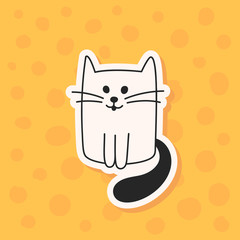 Black and white cat sticker