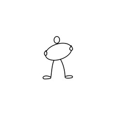 Cartoon icon of sketch stick business figure in cute miniature scenes.