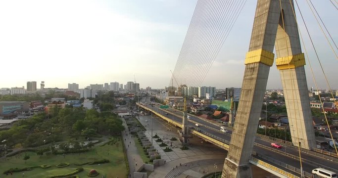 Aerial scene Rama 8 bridge  , Bangkok , Thailand, 25/02/2017