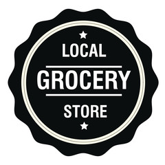 Local grocery store stamp sign seal logo