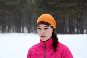 The young woman training in Winter Park
