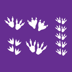 Dinosaur footprint tracks black set eps 10