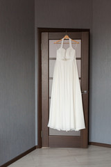 Bride's wedding dress. Bridal accessories