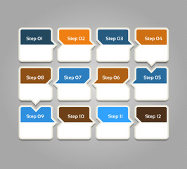 Vector progress background. Template for diagram, graph, presentation and chart. Business concept with 12 options, parts, steps or processes.