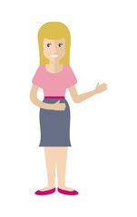 Woman Character Vector Illustration in Flat Style