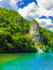 Decebal Statue on the Danube river.