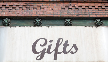 Gifts Sign on Wall