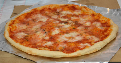 margherita pizza with tomato and cheese