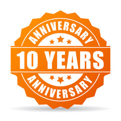 10 years anniversary celebration vector icon