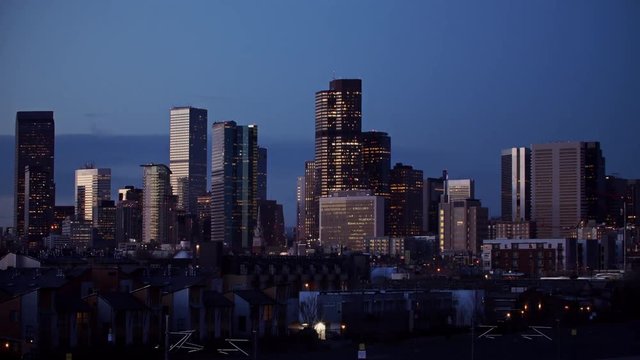 Sunrise over Downtown Denver Skyline