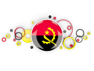 Round flag of angola with circles pattern