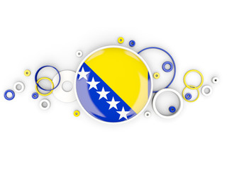 Round flag of bosnia and herzegovina with circles pattern