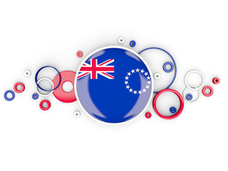 Obraz premium Round flag of cook islands with circles pattern
