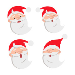 Collection of four Santa Claus Face Expressions