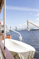 the boat by the ship