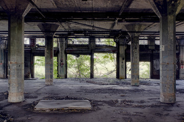 Fototapeta na wymiar Abandoned Train Station Platforms - Buffalo, New York