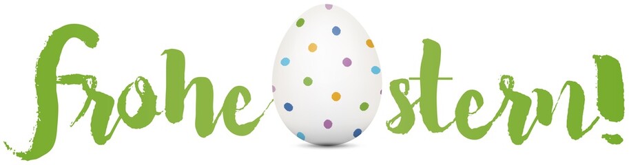 Frohe Ostern Schriftzug mit Osterei