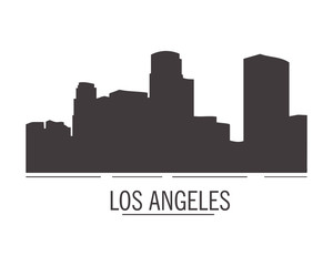 Fototapeta premium City landscape of los angeles in flat style. City silhouette.