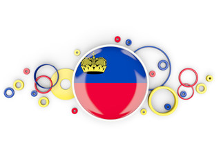 Obraz premium Round flag of liechtenstein with circles pattern
