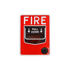 Fire alarm switch box. Pull down to activated the alarm.