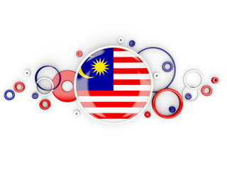 Round flag of malaysia with circles pattern