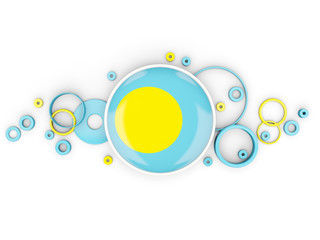 Round flag of palau with circles pattern