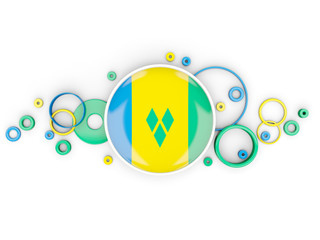 Round flag of saint vincent and the grenadines with circles pattern