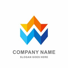 Geometric Triangle Square Arrow Letter W Architecture Interior Building Business Company Stock Vector Logo Design Template 