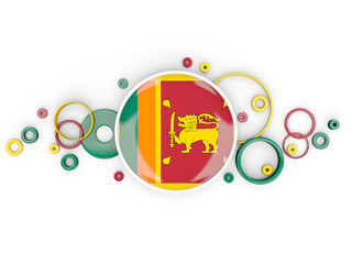 Fototapeta premium Round flag of sri lanka with circles pattern