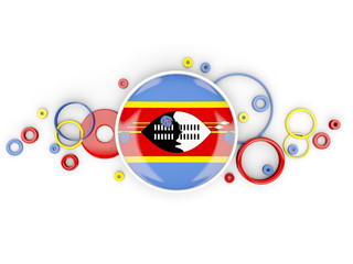 Fototapeta premium Round flag of swaziland with circles pattern
