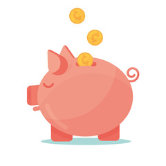 Piggy Bank Savings with Coins
