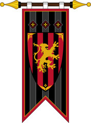 Medieval Shield on Banner Flag