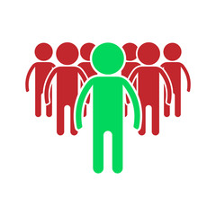Teamwork icon. Leader in company