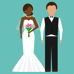 Fototapeta premium Isolated bride and groom