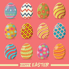Vintage Easter Egg poster design with Easter eggs